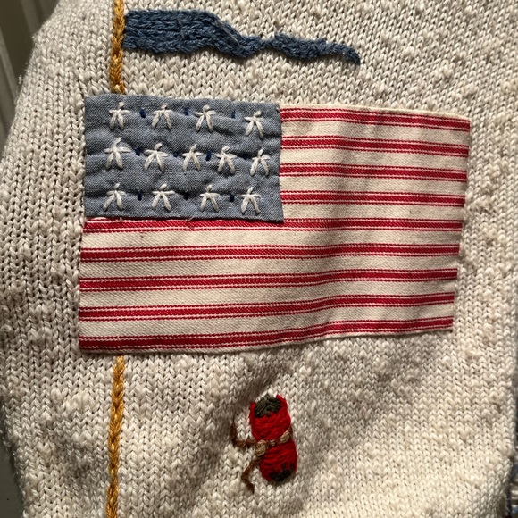 Vintage Susan Bristol Cream Teacher Cardigan Sweater Size M  Hand Embroidered - Picture 2 of 14